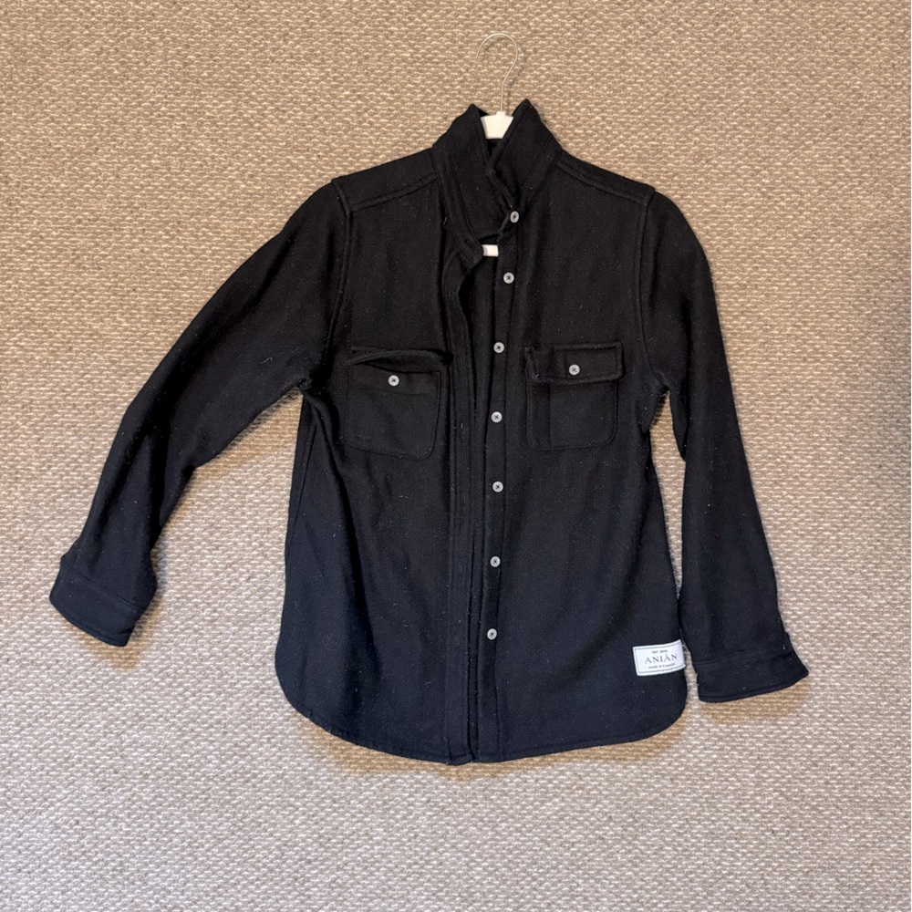 Anian - Merino Wool button-up (the Berlino Wool), Black, Women’s M